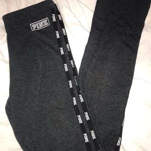 🌼 victoria’s secret pink gray logo leggings